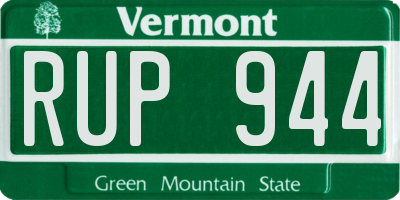 VT license plate RUP944
