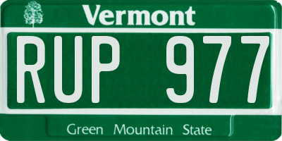 VT license plate RUP977