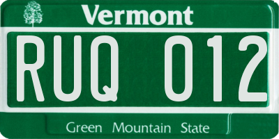 VT license plate RUQ012