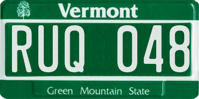 VT license plate RUQ048