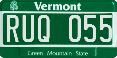 VT license plate RUQ055