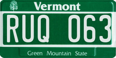 VT license plate RUQ063