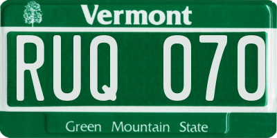 VT license plate RUQ070