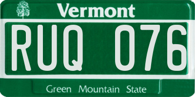 VT license plate RUQ076