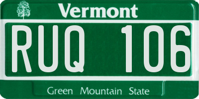 VT license plate RUQ106