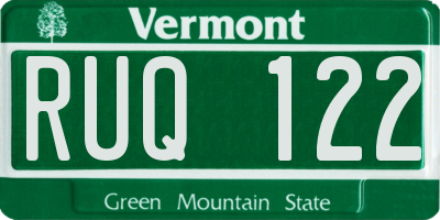 VT license plate RUQ122