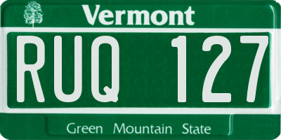 VT license plate RUQ127