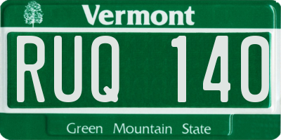 VT license plate RUQ140