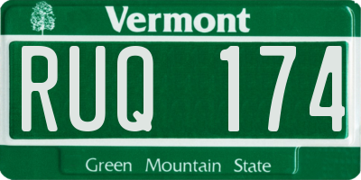 VT license plate RUQ174