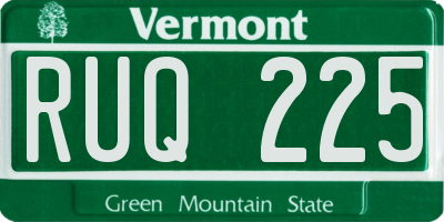 VT license plate RUQ225