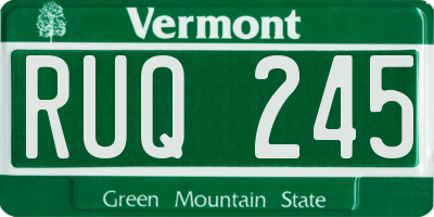 VT license plate RUQ245