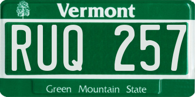 VT license plate RUQ257