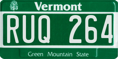 VT license plate RUQ264