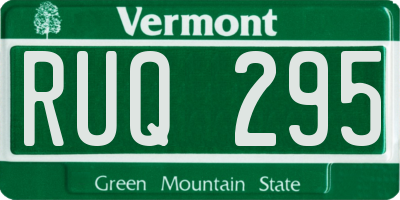 VT license plate RUQ295