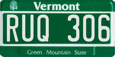 VT license plate RUQ306