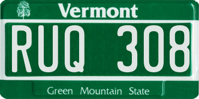 VT license plate RUQ308