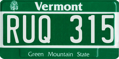 VT license plate RUQ315