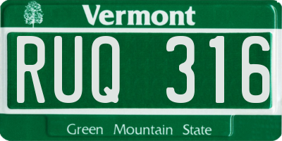 VT license plate RUQ316