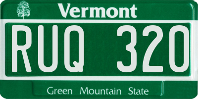 VT license plate RUQ320