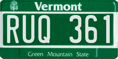 VT license plate RUQ361