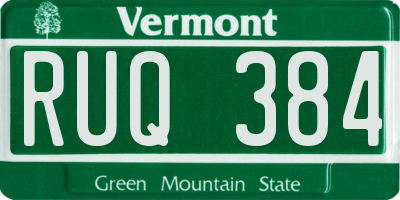 VT license plate RUQ384