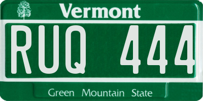 VT license plate RUQ444