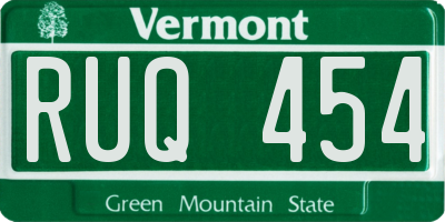 VT license plate RUQ454