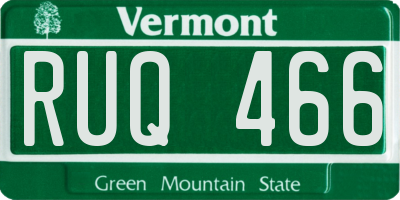 VT license plate RUQ466
