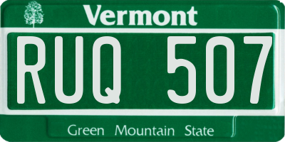 VT license plate RUQ507
