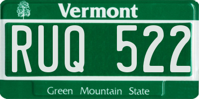 VT license plate RUQ522