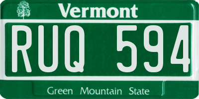 VT license plate RUQ594