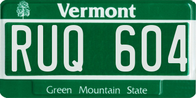 VT license plate RUQ604