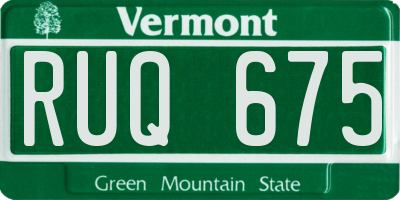 VT license plate RUQ675