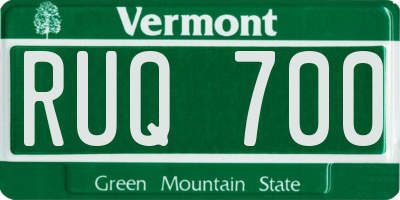 VT license plate RUQ700
