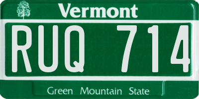 VT license plate RUQ714