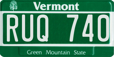 VT license plate RUQ740