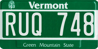 VT license plate RUQ748