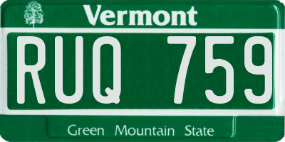 VT license plate RUQ759
