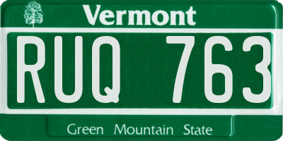 VT license plate RUQ763