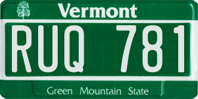 VT license plate RUQ781