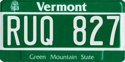 VT license plate RUQ827