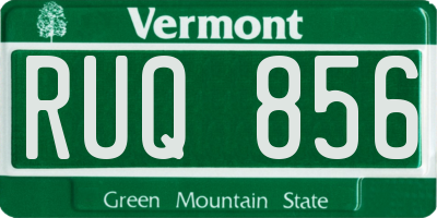 VT license plate RUQ856
