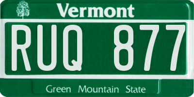 VT license plate RUQ877