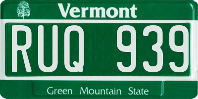 VT license plate RUQ939