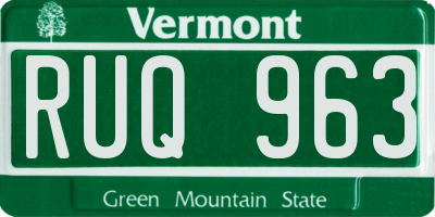 VT license plate RUQ963