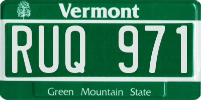 VT license plate RUQ971