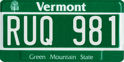 VT license plate RUQ981