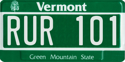 VT license plate RUR101