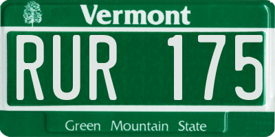 VT license plate RUR175