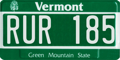 VT license plate RUR185